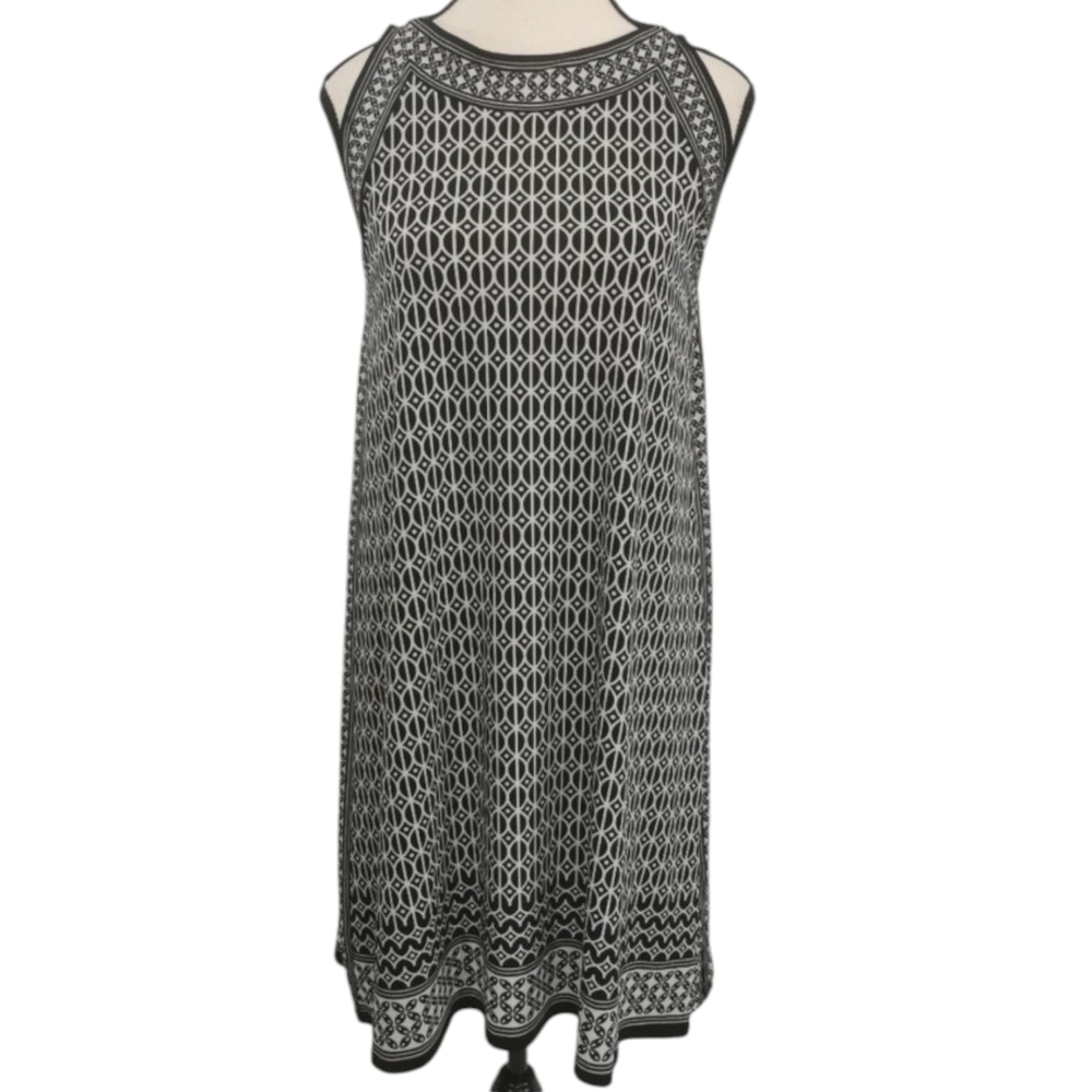 Max Studio Black & White Geometric Sheath - Sz XS